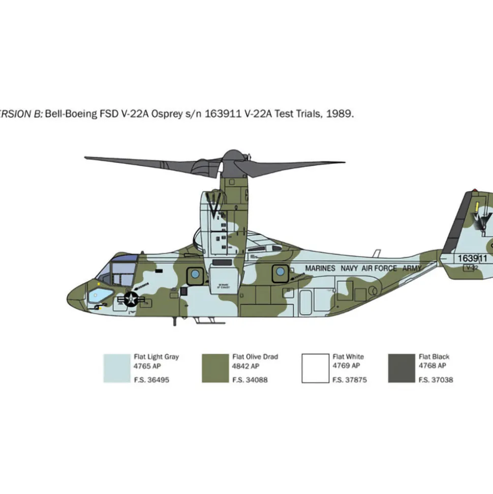 V-22A Osprey 1/72 Kit 1:72 Scale Plastic Model Kit by Italeri