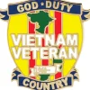Vietnam Veteran, God, Duty Country Lapel Pin Eagle Emblems (P62375) Metal by Eagle Emblems