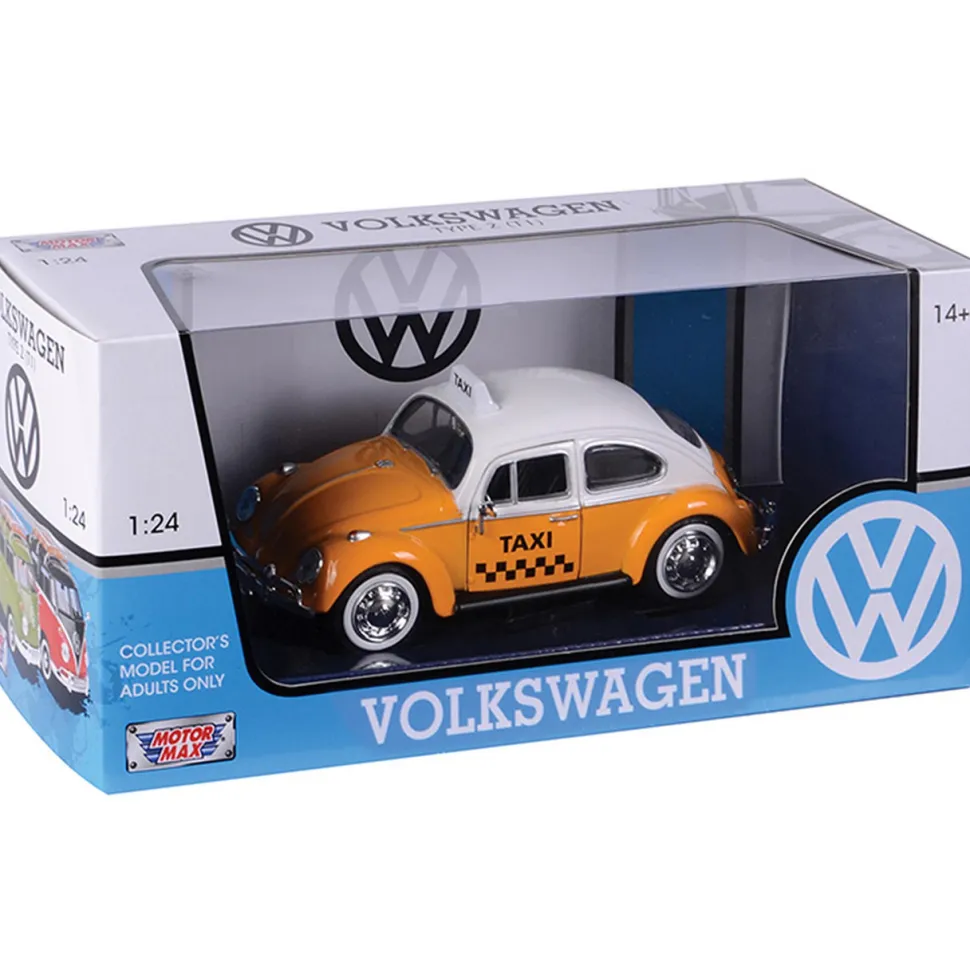 1966 Volkswagen Classic Beetle Taxi 1:24 Scale Diecast Model Car by Motormax