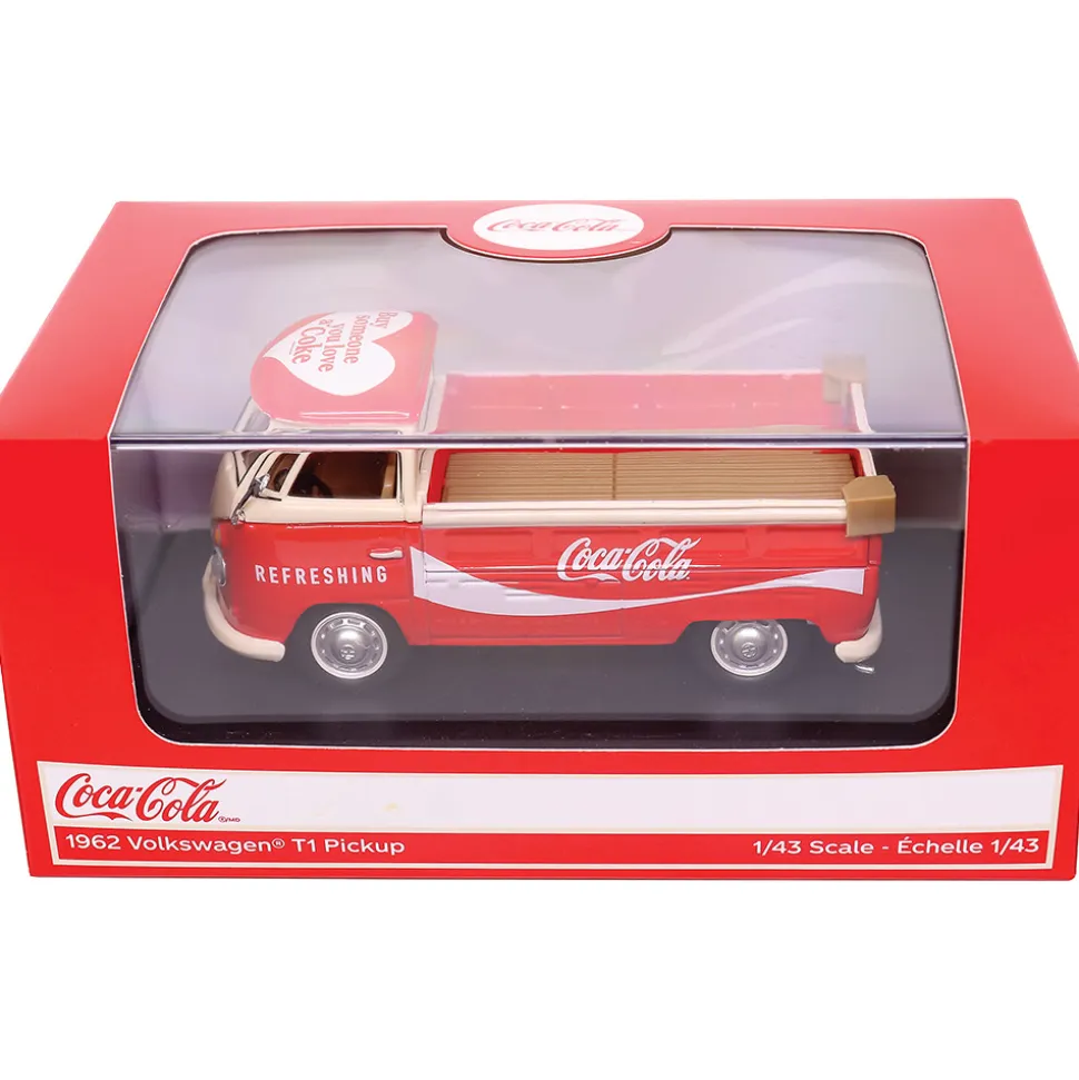 1962 Volkswagen Coca-Cola T1 pickup Red/White 1:43 Scale Diecast Model Truck by Motor City Classics