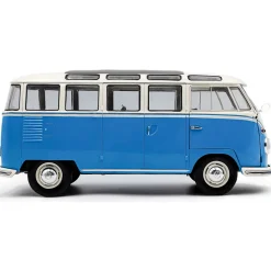 1962 Volkswagen T1 Samba - Blue/White 1:18 Scale Diecast Model Car by Solido