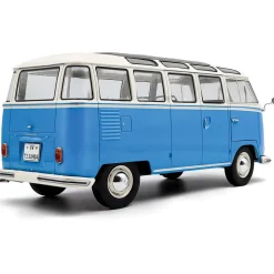 1962 Volkswagen T1 Samba - Blue/White 1:18 Scale Diecast Model Car by Solido