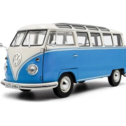 1962 Volkswagen T1 Samba - Blue/White 1:18 Scale Diecast Model Car by Solido