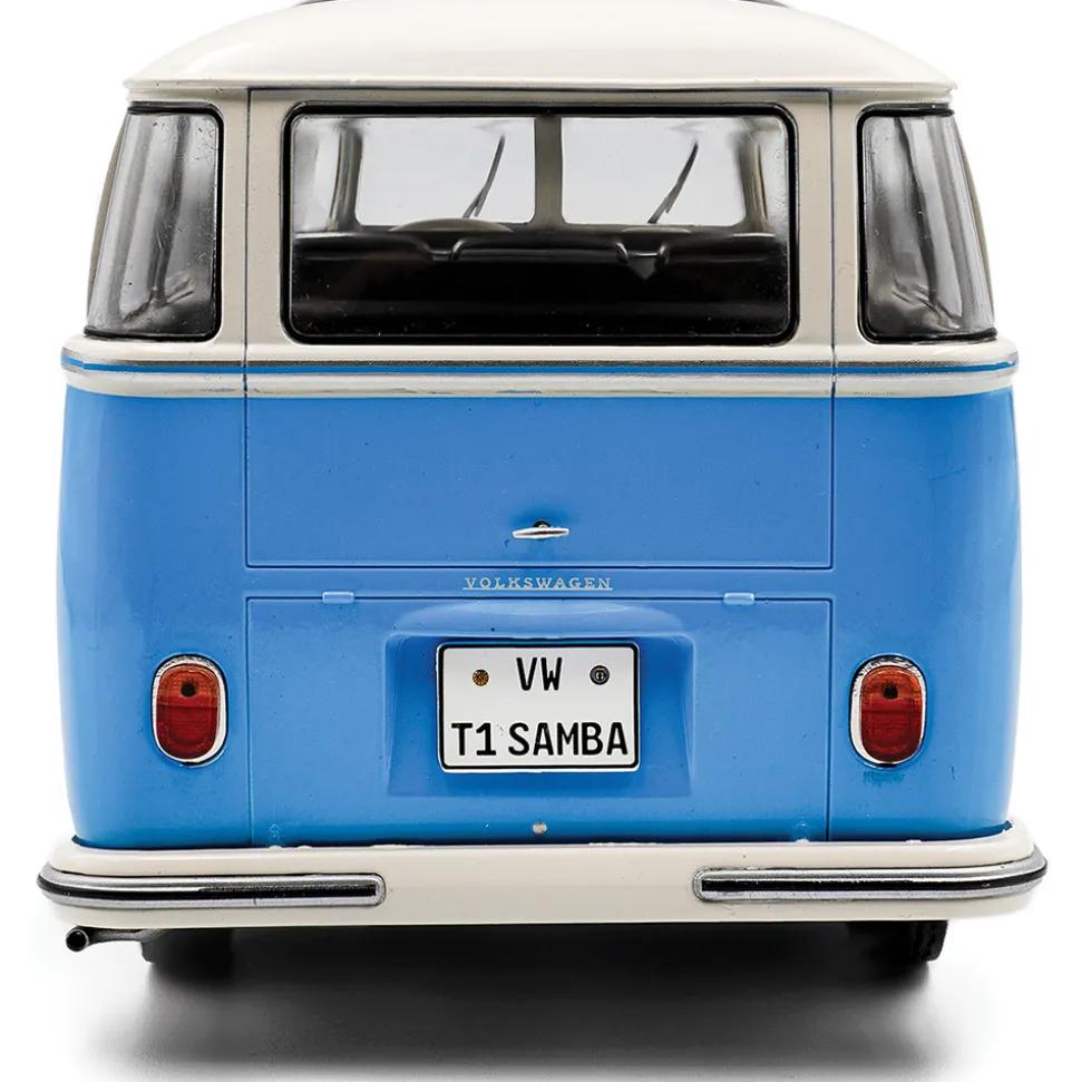 1962 Volkswagen T1 Samba - Blue/White 1:18 Scale Diecast Model Car by Solido