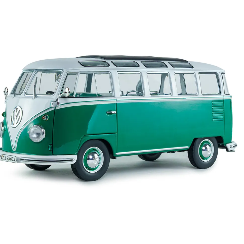 1962 Volkswagen T1 Samba - Green / White 1:18 Scale Diecast Model Truck by Solido