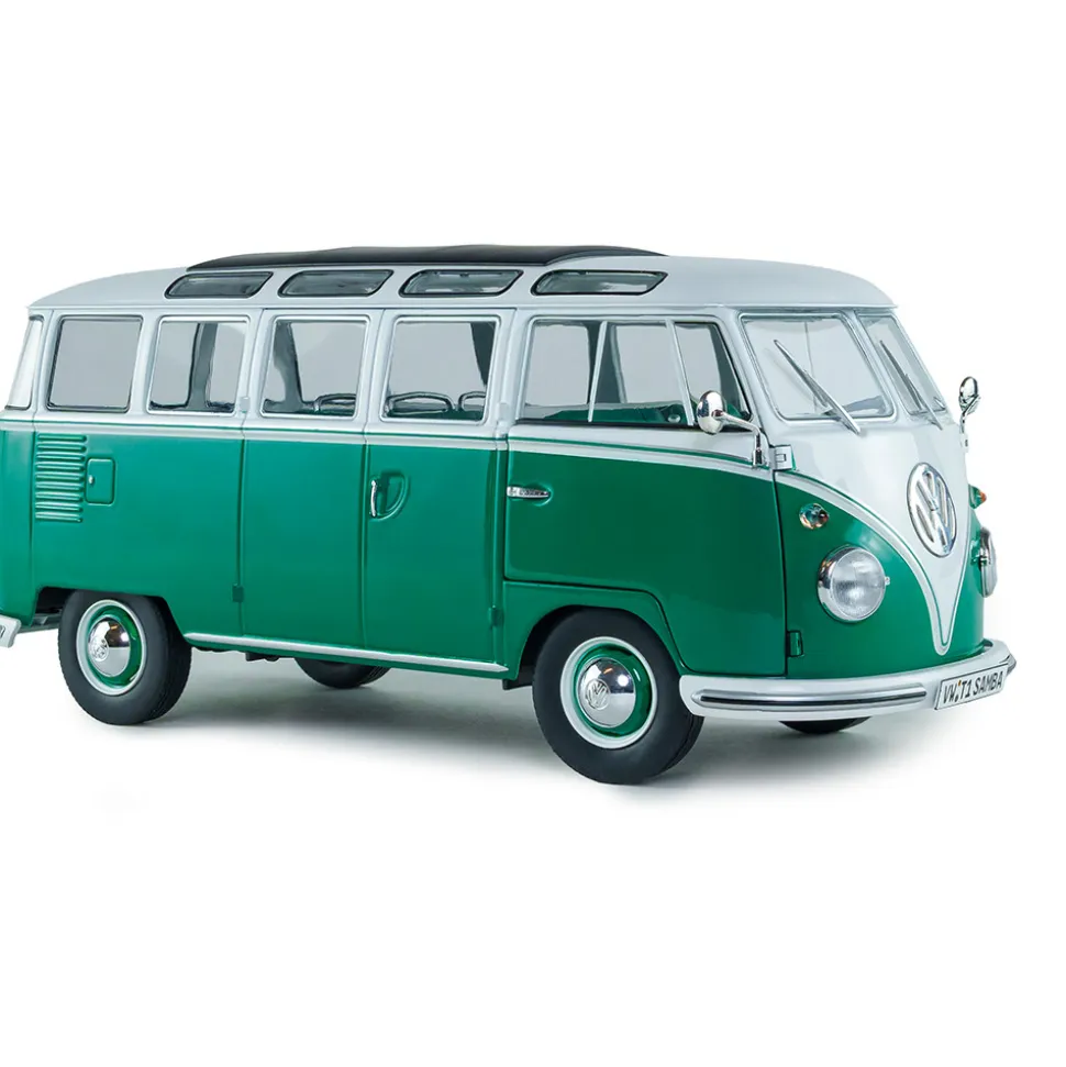 1962 Volkswagen T1 Samba - Green / White 1:18 Scale Diecast Model Truck by Solido