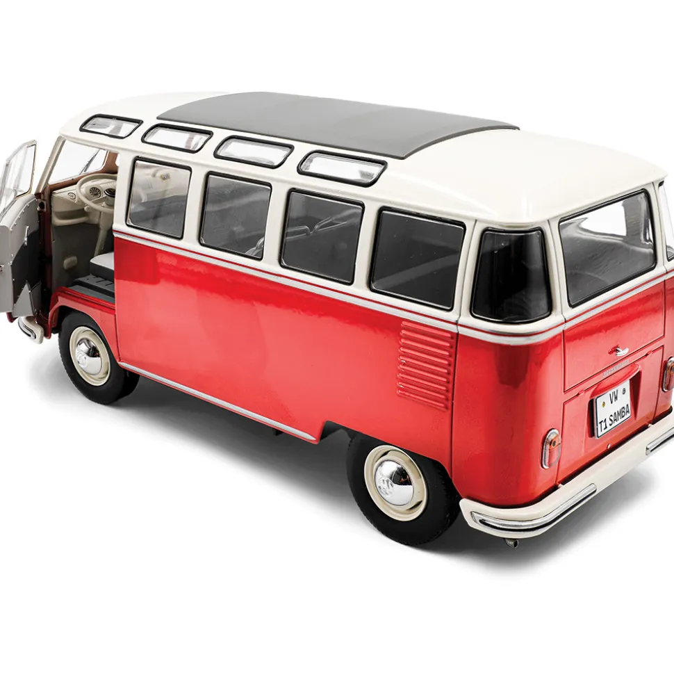 1962 Volkswagen T1 Samba - Red/White 1:18 Scale Diecast Model Car by Solido