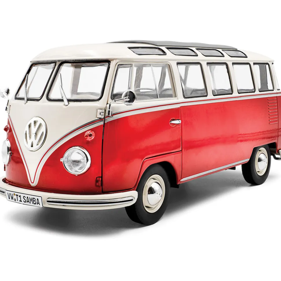 1962 Volkswagen T1 Samba - Red/White 1:18 Scale Diecast Model Car by Solido