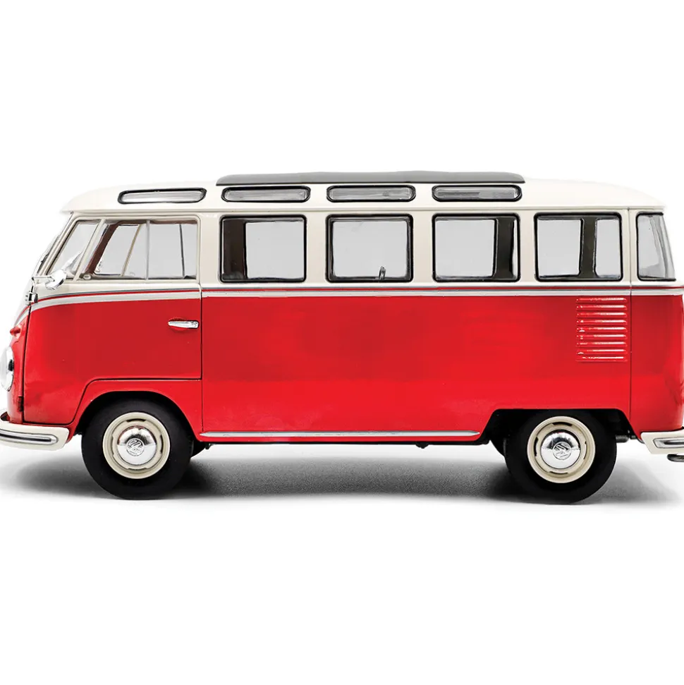 1962 Volkswagen T1 Samba - Red/White 1:18 Scale Diecast Model Car by Solido
