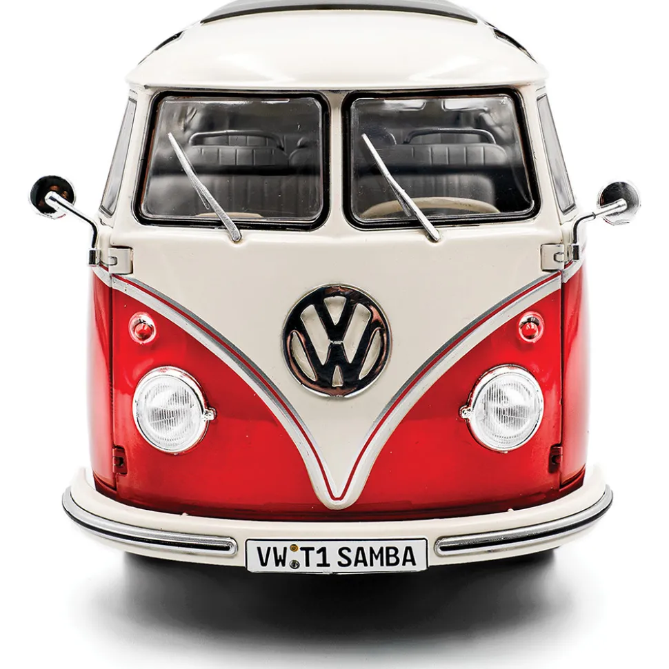 1962 Volkswagen T1 Samba - Red/White 1:18 Scale Diecast Model Car by Solido