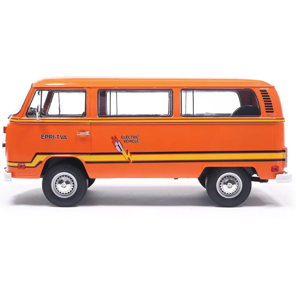 1978 Volkswagen Type 2 Bus "Elektrotransporter" - Orange 1:18 Scale Diecast Model Truck by IXO Models