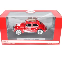 1966 VW Beetle with Bottle on Top Rack 1:24 Scale Diecast Model Car by Motor City Classics