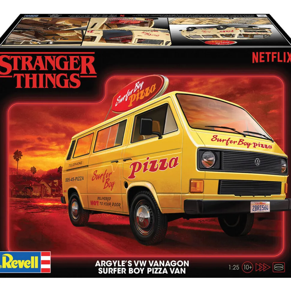 VW T3 Pizza Van - Stranger Things Model Kit 1:25 Scale Plastic Model Kit by Revell