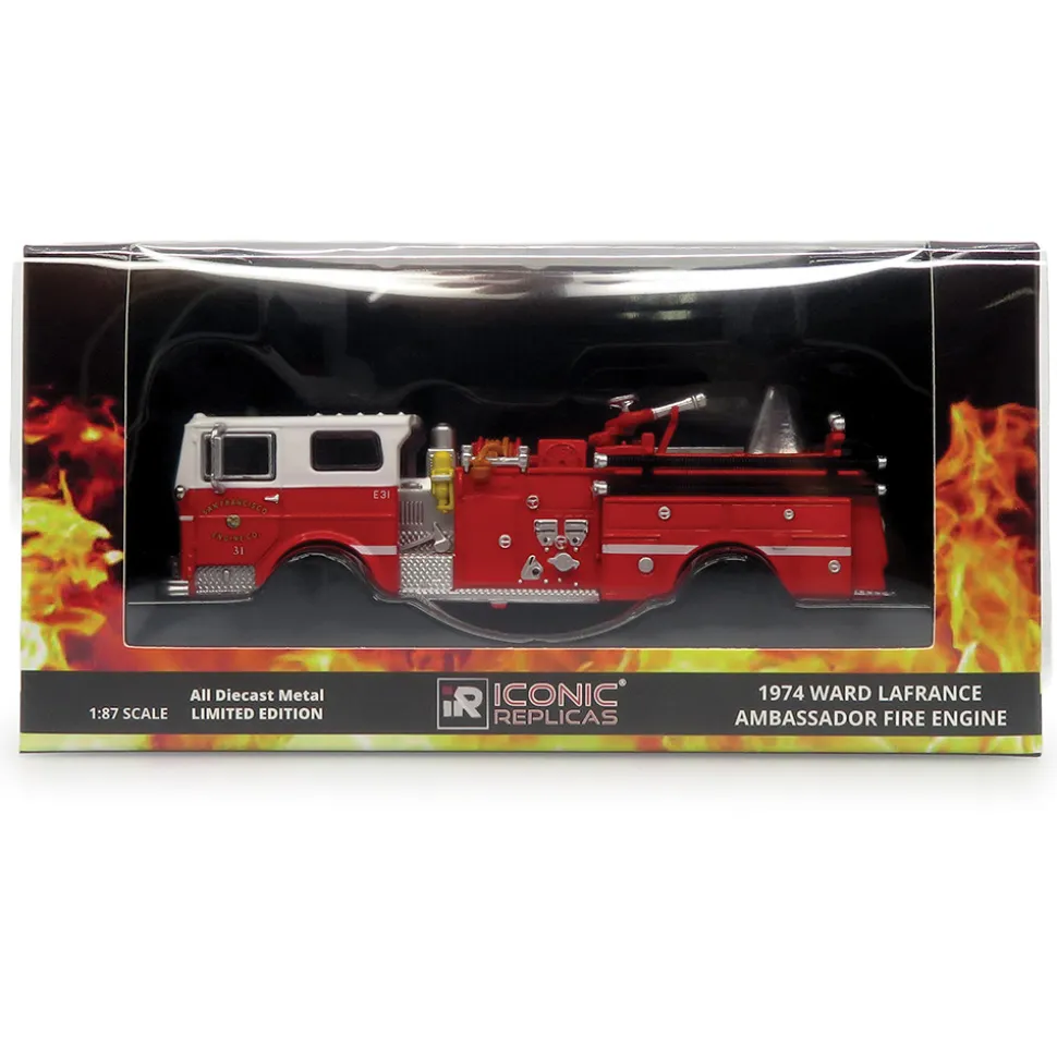 Ward LaFrance Fire Engine: San Francisco Fire Department 1:87 Scale Diecast Model Truck by Iconic Replicas