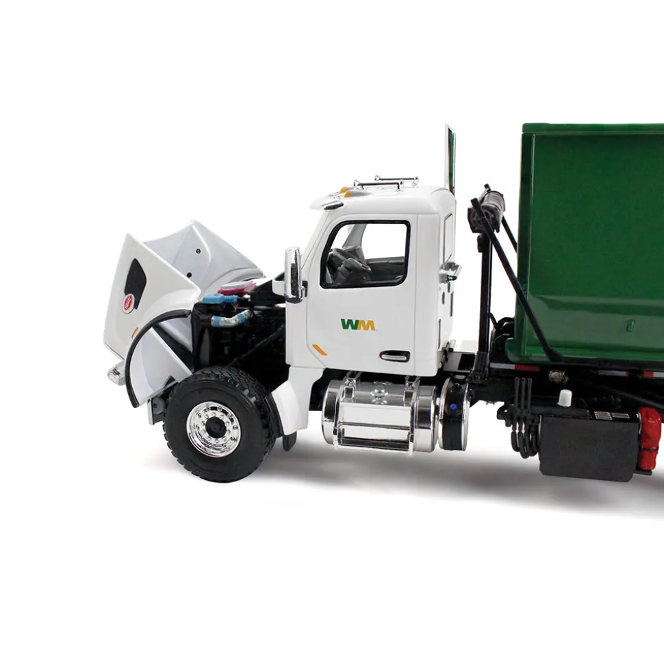 Waste Management Peterbilt Model 567 with 40 Yard Roll-Off Container 1:34 Scale Diecast Model Truck by First Gear