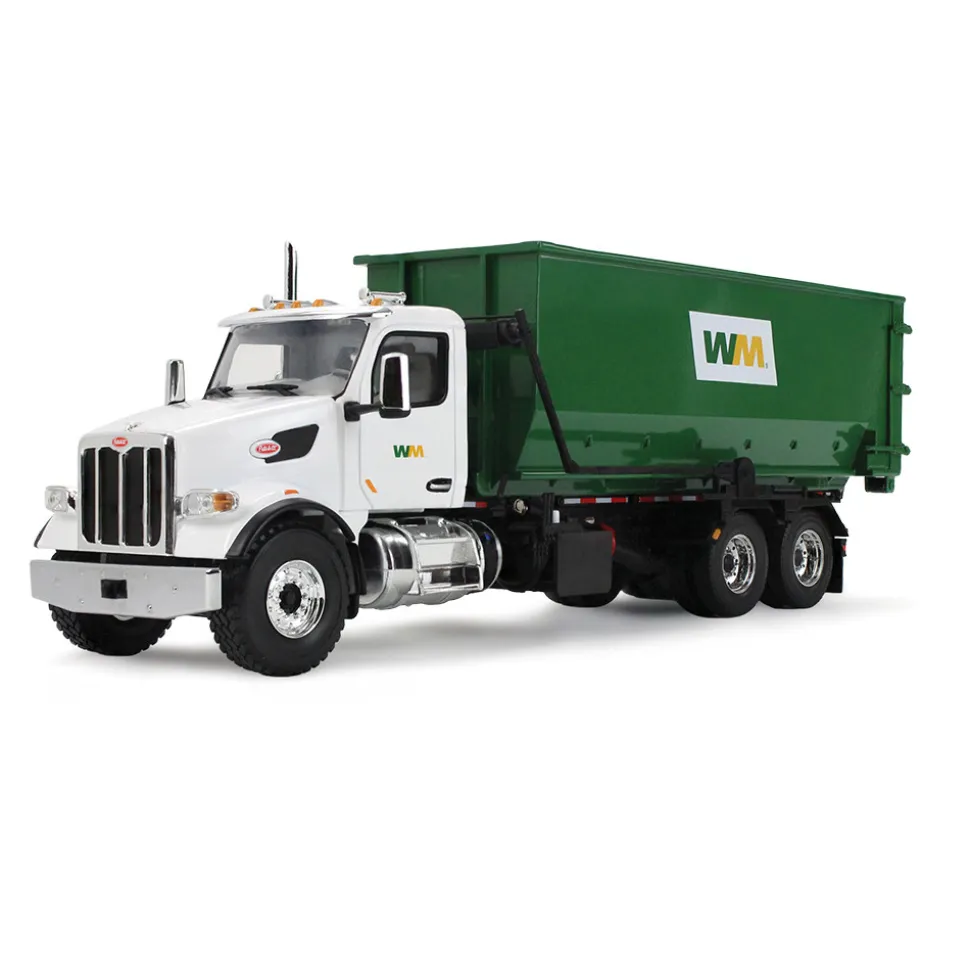 Waste Management Peterbilt Model 567 with 40 Yard Roll-Off Container 1:34 Scale Diecast Model Truck by First Gear