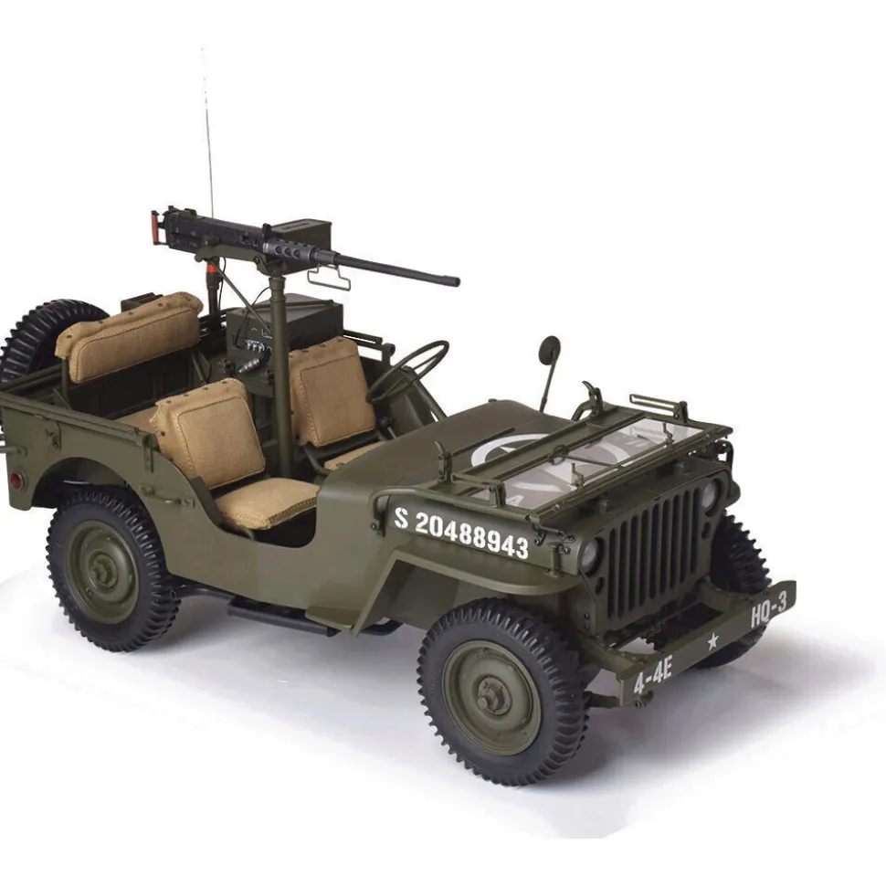 Willys MB Jeep & Trailer Large Scale Diecast Model Kit 1:8 Scale Diecast Model Kit by IXO Models