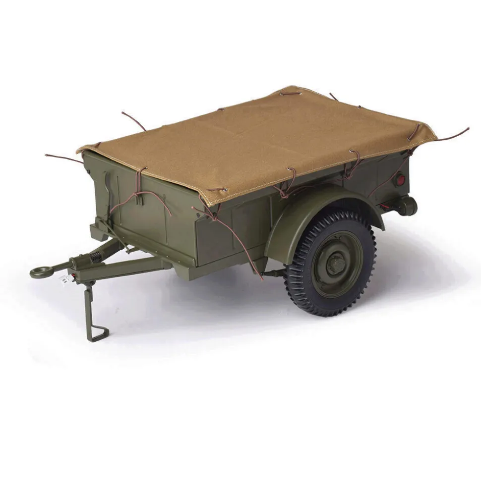 Willys MB Jeep & Trailer Large Scale Diecast Model Kit 1:8 Scale Diecast Model Kit by IXO Models