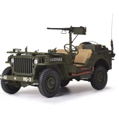 Willys MB Jeep & Trailer Large Scale Diecast Model Kit 1:8 Scale Diecast Model Kit by IXO Models