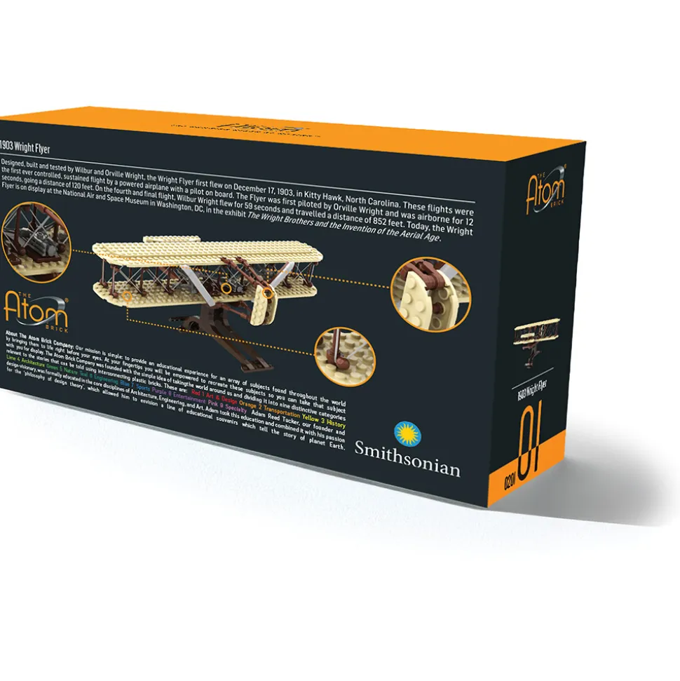 1903 Wright Flyer Building Block Model - 288 Pieces Building Brick Set by Atom Brick Company