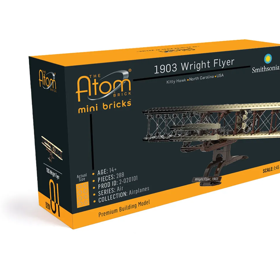1903 Wright Flyer Building Block Model - 288 Pieces Building Brick Set by Atom Brick Company