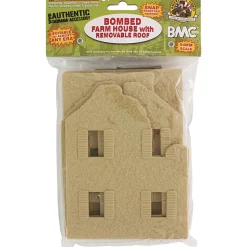 WWII Bombed Farm House Tan BMC (49996) 1:32 Scale Plastic by BMC Toys