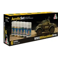 WWII Military Allied Army Acrylic Paint Set Plastic Model Kit by Italeri