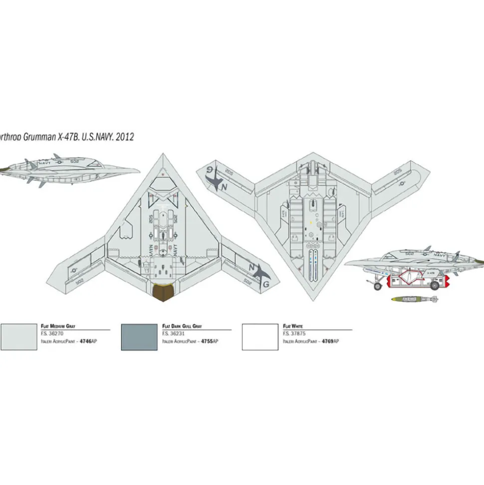 X-47B UCAS 1/72 Kit Italeri (1421s) 1:72 Scale Plastic by Italeri