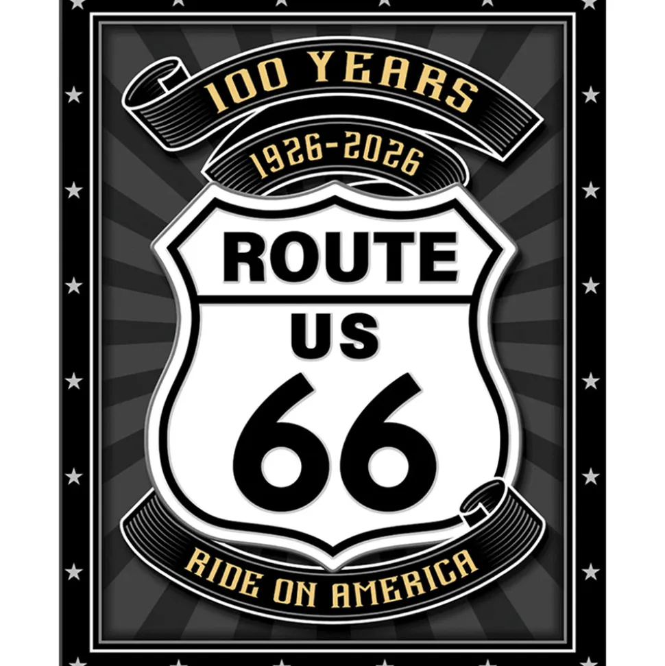 100 Years Route 66 - Ride on America Metal Sign by Desperate Enterprises