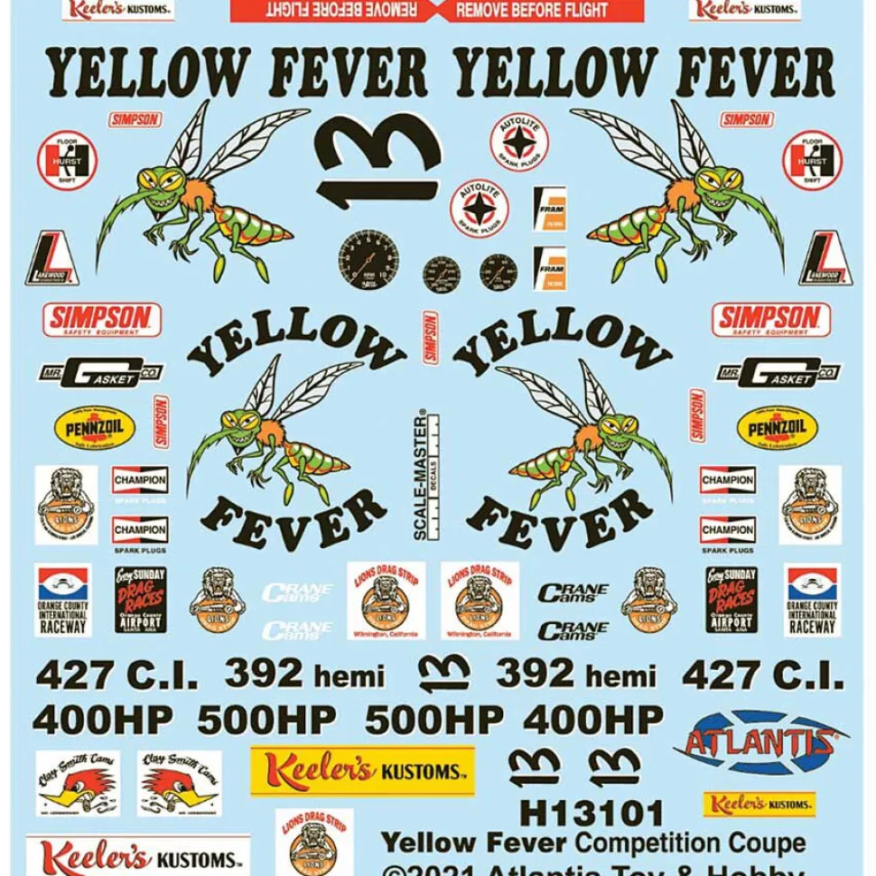 Yellow Fever Competition Coupe 1/25 Kit 1:25 Scale by Atlantis Models
