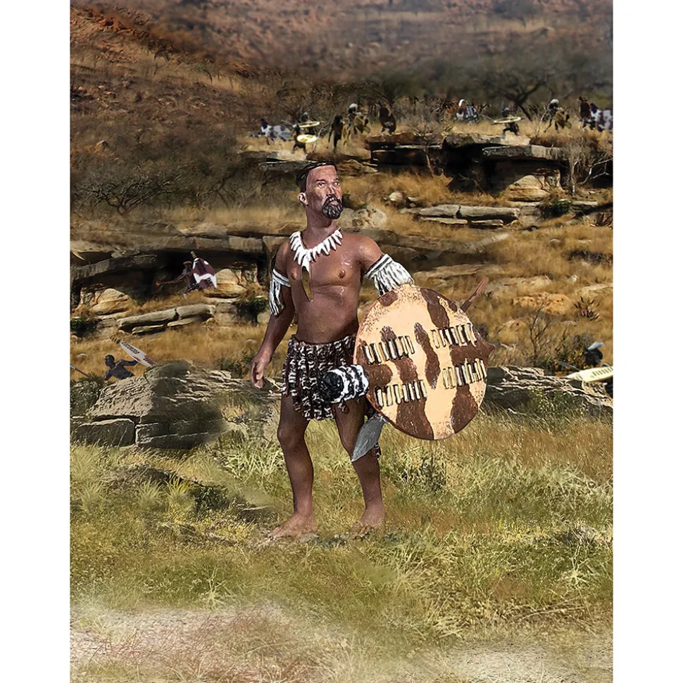 Zulu Waiting to Advance 1:30 Figure William Britain (20208) 1:30 Scale Metal by William Britain