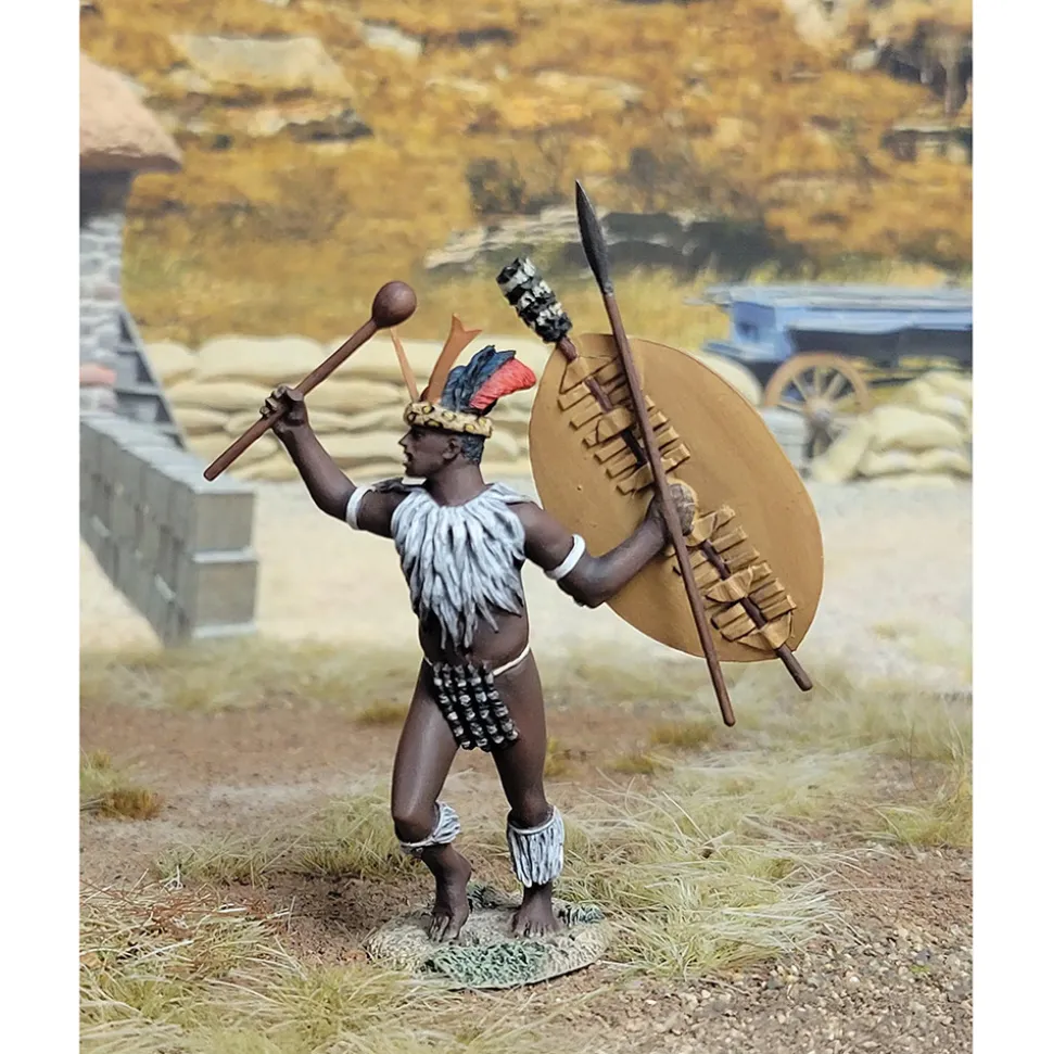 Zulu Warrior Urging Men Forward 1/30 Figure WILLIAM BRITAIN (20224) 1:30 scale Metal by William Britain