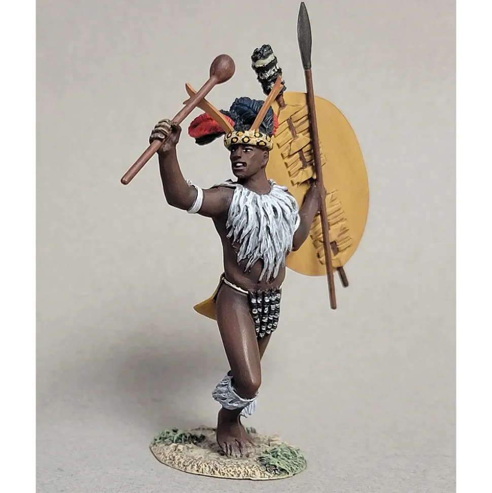 Zulu Warrior Urging Men Forward 1/30 Figure WILLIAM BRITAIN (20224) 1:30 scale Metal by William Britain